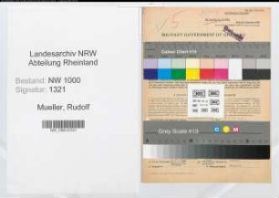 Entnazifizierung Rudolf Mueller, geb. 25.01.1891 (Zollobersekretaer)