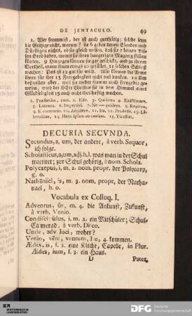 Decuria secunda.