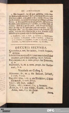Decuria secunda.