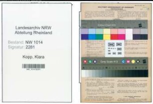 Entnazifizierung Klara Kopp , geb. 27.02.1895 ()