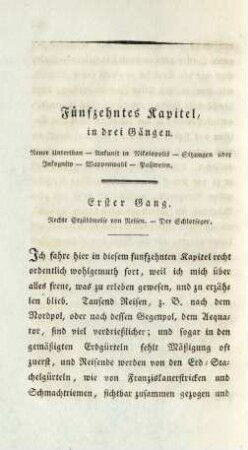 Erster Gang. Rechte Erzählweise von Reisen ...