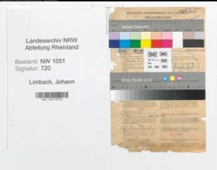 Entnazifizierung Johann Limbach , geb. 06.11.1888 (Verwaltungsangestellter)