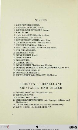 Bronzen – Porzellane – Kristalle und Silber (Nr. 22-107)