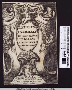 Lettres Familieres de Monsieur de Balzac a Monsieur Chapelain