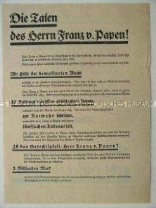 Propagandaflugblatt der NSDAP mit Aufruf zur Wahl Adolf Hitlers zum Reichspräsidenten 1932