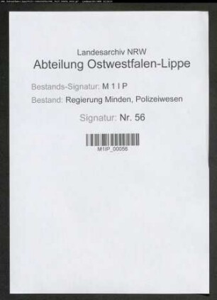 Polizeiverwaltung in Minden, Band 6