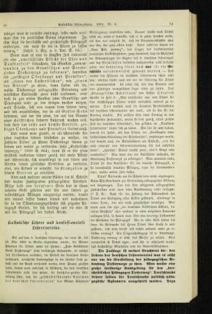 Katholische Lehrer und konfessionslose Lehrervereine