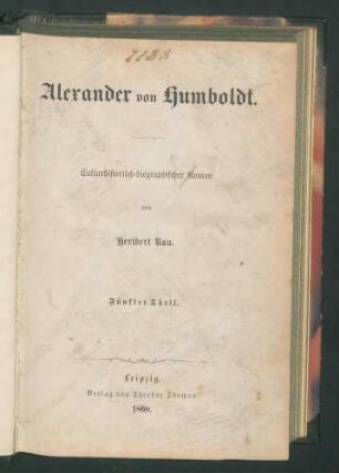 Alexander von Humboldt... 5. Theil