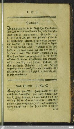 von Schuez, C. M. C.