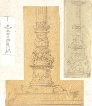 Lange, Ludwig; Lange - Archiv: XI.1 Kandelaber, Wasserbecken - Ansichten