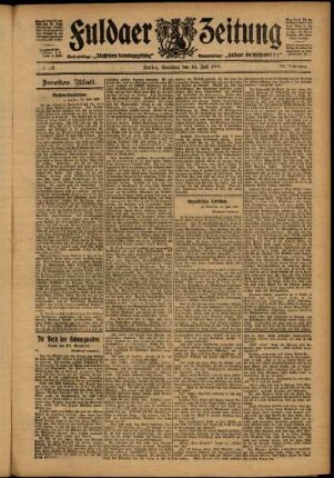 Zweite Ausgabe vom Samstag, den 13. Juli 1907.