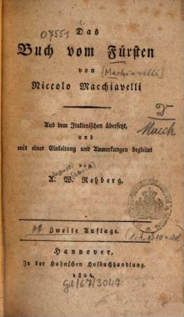 Das Buch vom Fürsten