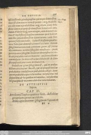 De Attributis Topicus. Cap. II.