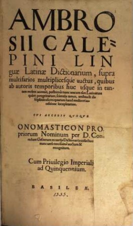 Dictionarium linguae latinae