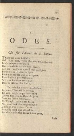 X. Odes