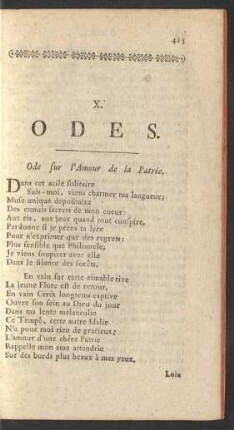 X. Odes