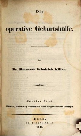 Operationslehre für Geburtshelfer : in zwei Theilen, 1,2