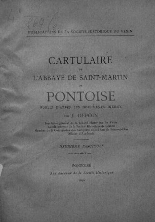 Cartulaire de l'abbaye de Saint-Martin de Pontoise, 2