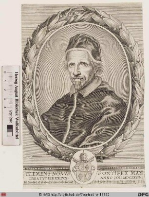 Bildnis Papst Clemens IX. (Giulio Rospigliosi) (reg. 20. 6. 1667 - 9. 12. 1669)