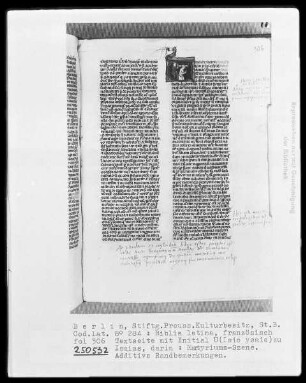 Biblia latina — Initiale U (Isio ysaiae), darin Martyriumsszene, Folio 306recto