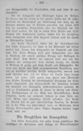 Die Berghöhen im Saargebiet.
