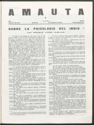 Sobre la psicología del indio