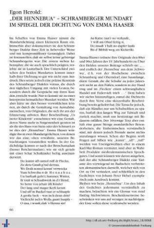 Der „Hennebua“ – Schramberger Mundart im Spiegel der Dichtung von Emma Haaser.
