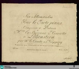 Six allemandes pour le forte piano