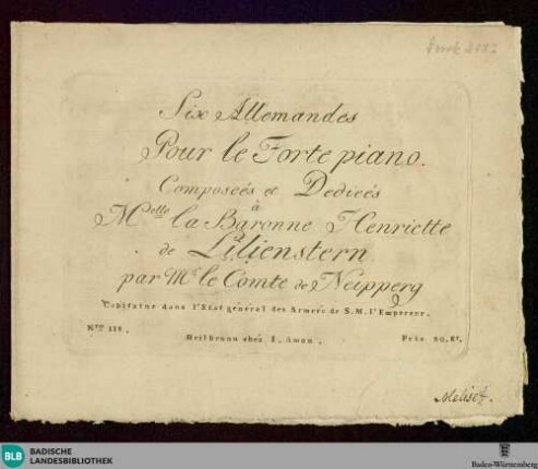 Six allemandes pour le forte piano