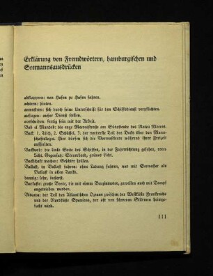 Erklärung von Fremdwörtern, hamburgischen und Seemannsausdrücken