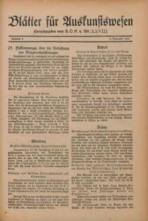 6.1917: Blätter für Auskunftswesen