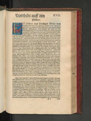 Vorrhede auff den Psalter.