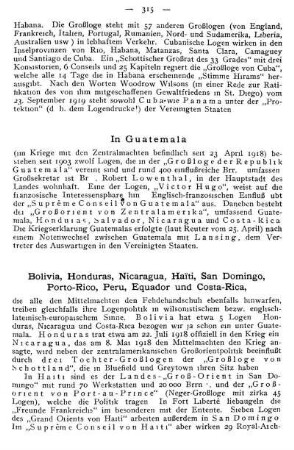Bolivia, Honduras, Nicaragua, Haïti, San Domingo, Porto-Rico, Peru, Equador und Costa-Rica, [...]
