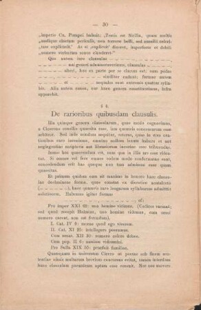 § 4. De rarioribus quibusdam clausulis.