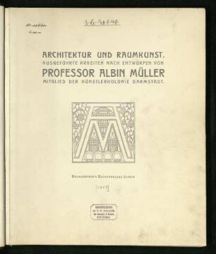 Architektur und Raumkunst : Ausgeführte Arbeiten nach Entwürfen