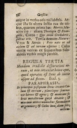 86-104, Regula Tertia.