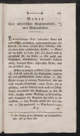 Gebet einer wienerischen Grabennymphe, oder Modevestalinn.