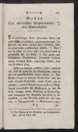 Gebet einer wienerischen Grabennymphe, oder Modevestalinn.