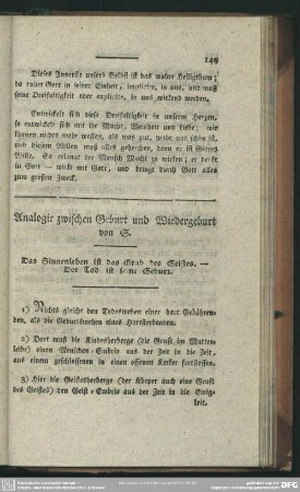 Analogie zwischen Geburt und Wiedergeburt von S
