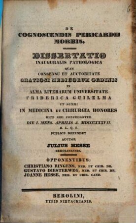 De cognoscendis pericardii morbis