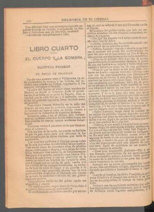 Libro cuarto : El cuerpo y la sombra