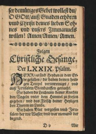 Folgen Christliche Gesänge.
