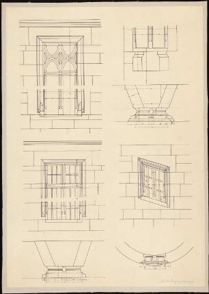 Rathaus, Alsfeld: Details Fenster 1:10 (wie Inv.Nr. 4591)