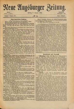 Neue Augsburger Zeitung. 1886,1/4