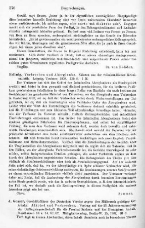 376, Hellwig. Verbrechen und Aberglaube. Skizzen aus der volkskundlichen Kriminalistik. 1908