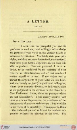 Letter (George Vivian)