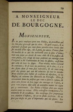 A Monseigneur le Duc de Bourgogne.