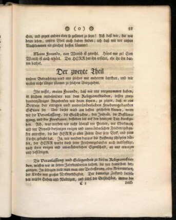 Der zweyte Theil...[Daß der Religionsfriede von diesen Friedensgedanken Gottes ein Beweis sey.]