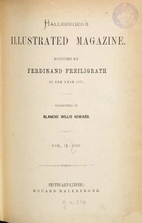 Hallberger's illustrated magazine. 1878,2