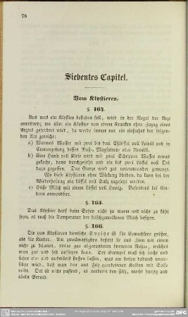 Siebentes Capitel. Vom Klystieren